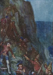 Glissant et trébuchant, les hommes continuaient